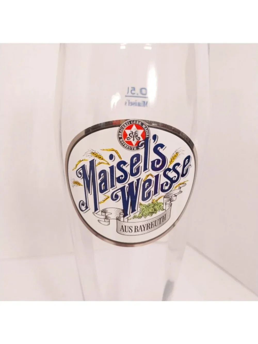Maisel's Weisse Aus Bayreuth German Beer Glass 0.5L, 9.5